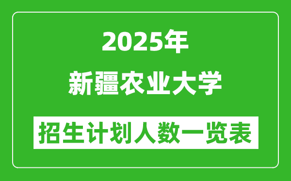 2025年新疆農(nóng)業(yè)大學(xué)在各省招生計(jì)劃人數(shù)一覽表