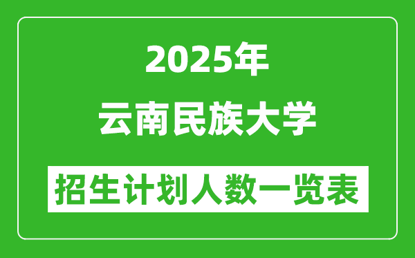 2025年云南民族大學(xué)在各省招生計(jì)劃人數(shù)一覽表