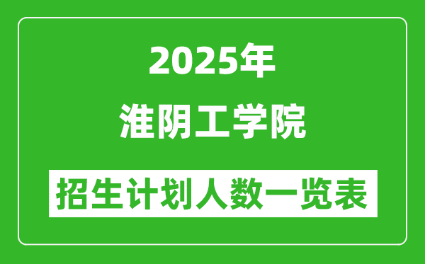 2025年淮陰工學(xué)院在各省招生計(jì)劃人數(shù)一覽表