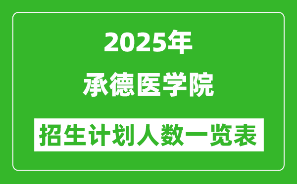 2025年承德醫(yī)學(xué)院在各省招生計劃人數(shù)一覽表