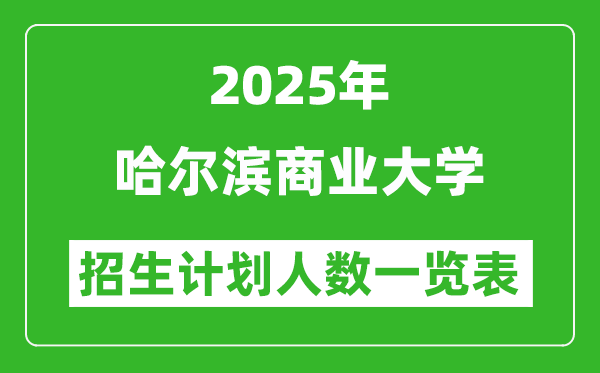 2025年哈爾濱商業(yè)大學在各省招生計劃人數(shù)一覽表