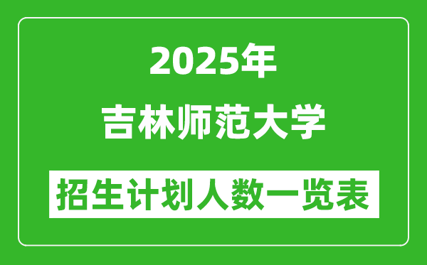 2025年吉林師范大學(xué)在各省招生計劃人數(shù)一覽表