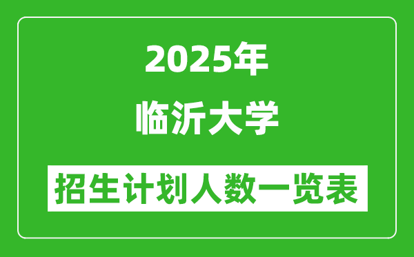 2025年臨沂大學(xué)在各省招生計(jì)劃人數(shù)一覽表