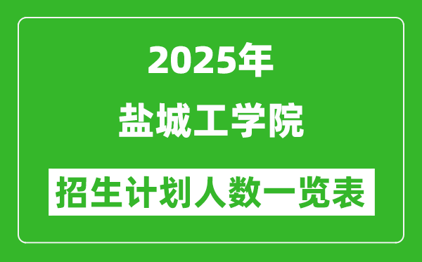 2025年鹽城工學院在各省招生計劃人數一覽表
