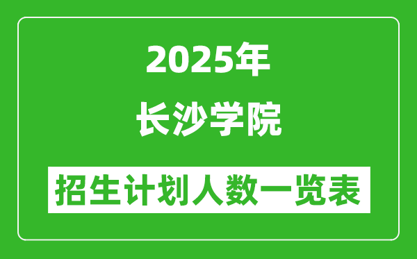 2025年長沙學(xué)院在各省招生計劃人數(shù)一覽表