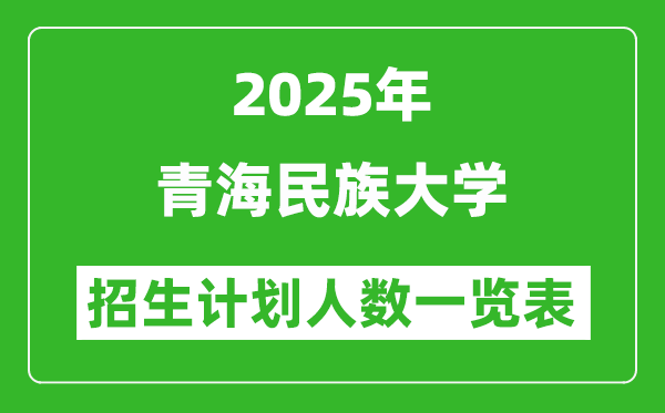 2025年青海民族大學在各省招生計劃人數(shù)一覽表