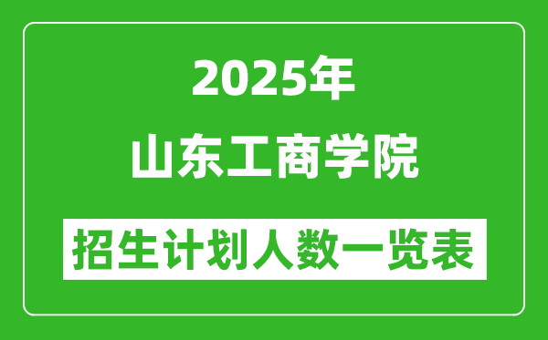 2025年山東工商學(xué)院在各省招生計劃人數(shù)一覽表