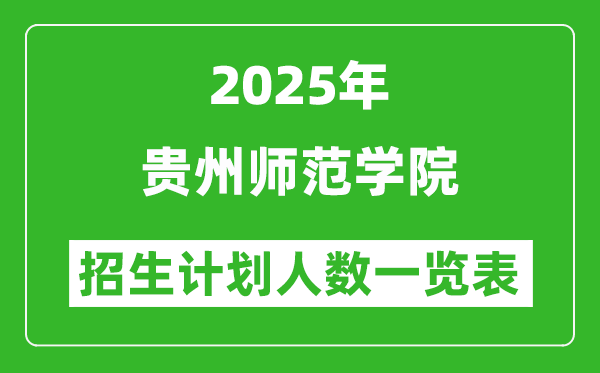 2025年貴州師范學(xué)院在各省招生計(jì)劃人數(shù)一覽表