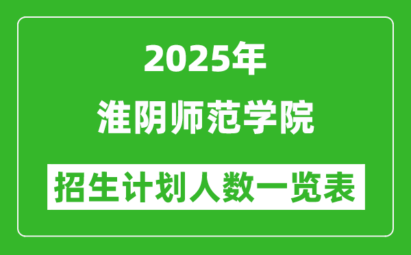 2025年淮陰師范學(xué)院在各省招生計劃人數(shù)一覽表