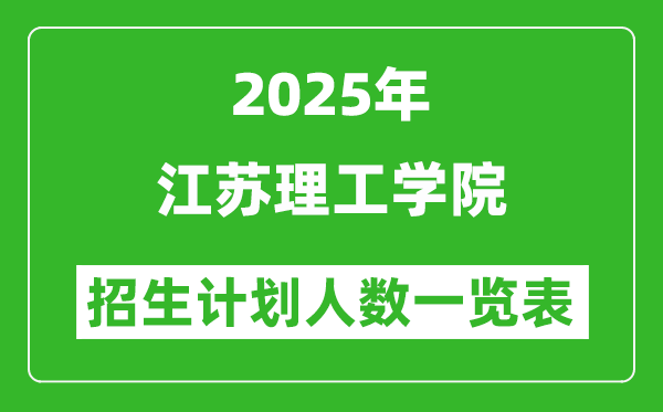 2025年江蘇理工學(xué)院在各省招生計(jì)劃人數(shù)一覽表