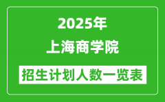 2025年上海商學(xué)院在各省招生計(jì)劃人數(shù)一覽表