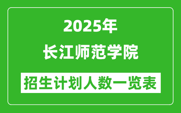 2025年長江師范學(xué)院在各省招生計劃人數(shù)一覽表