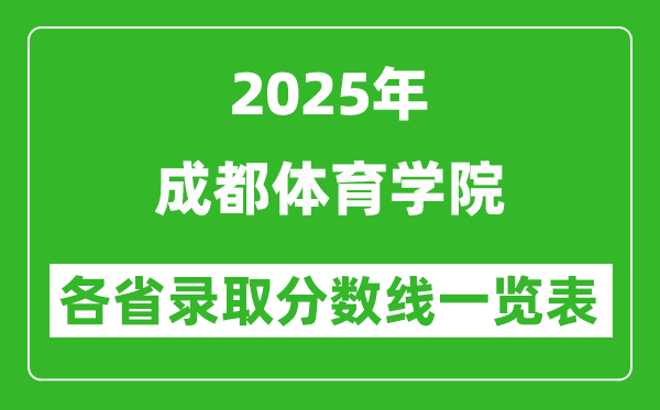 2025年成都體育學(xué)院各省錄取分?jǐn)?shù)線一覽表(含2024年最低分)