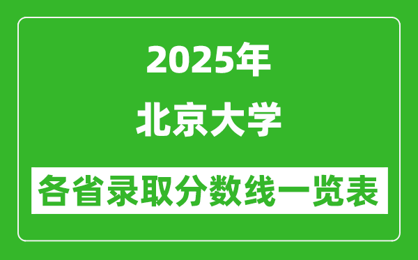 2025年北京大學(xué)各省錄取分?jǐn)?shù)線一覽表(含2024年最低分)