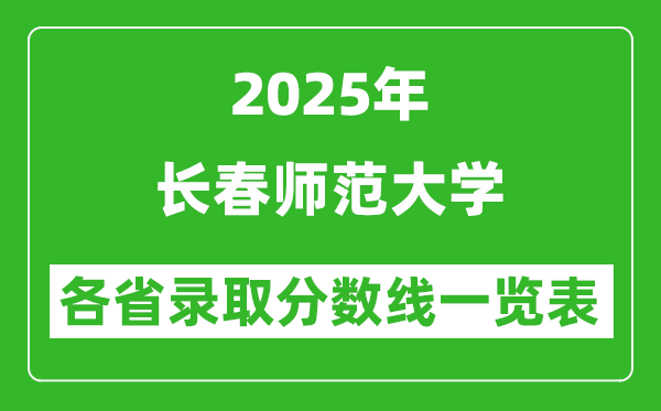 2025年長(zhǎng)春師范大學(xué)各省錄取分?jǐn)?shù)線一覽表（含2024年最低分）
