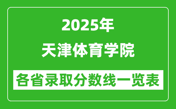2025年天津體育學(xué)院各省錄取分?jǐn)?shù)線一覽表（含2024年最低分）