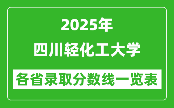 2025年四川輕化工大學(xué)各省錄取分?jǐn)?shù)線一覽表（含2024年最低分）