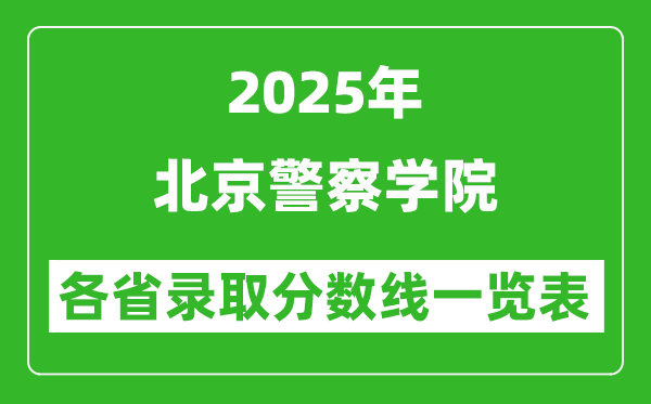2025年北京警察學(xué)院各省錄取分?jǐn)?shù)線一覽表（含2024年最低分）