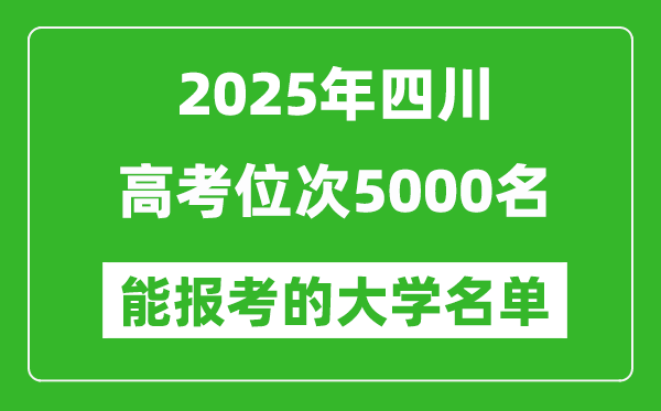 2025四川高考位次5000名能報(bào)考什么大學(xué)？附能上大學(xué)名單