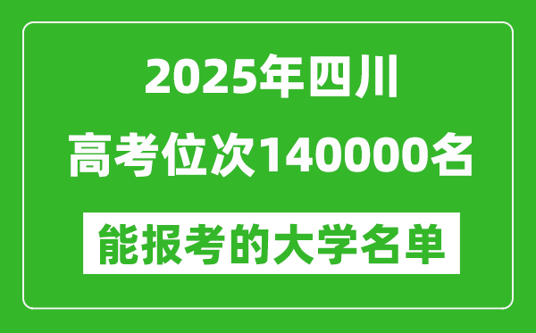 2025四川高考位次140000名能報(bào)考什么大學(xué)？附能上大學(xué)名單