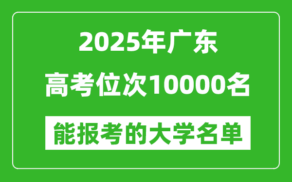 2025廣東高考位次10000名能報(bào)考什么大學(xué)？附能上大學(xué)名單
