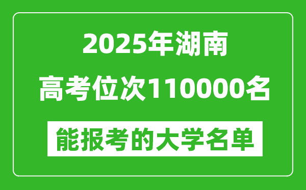 2025湖南高考位次110000名能報考什么大學(xué)？附能上大學(xué)名單