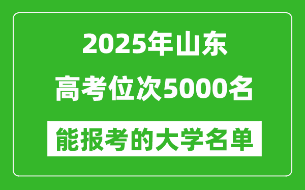 2025山東高考位次5000名能報(bào)考什么大學(xué)？附能上大學(xué)名單