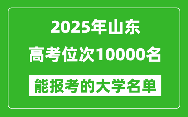 2025山東高考位次10000名能報考什么大學(xué)？附能上大學(xué)名單