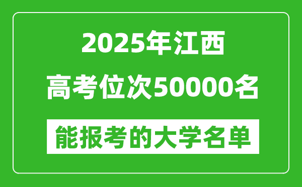 2025江西高考位次50000名能報(bào)考什么大學(xué)？附能上大學(xué)名單