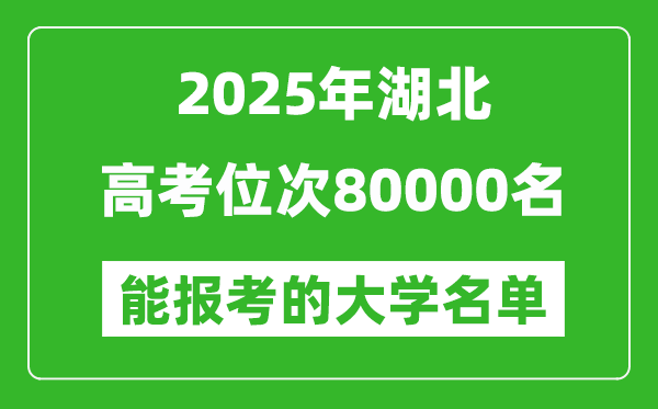2025湖北高考位次80000名能報(bào)考什么大學(xué)？附能上大學(xué)名單
