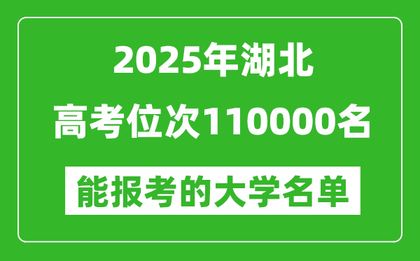 2025湖北高考位次110000名能報(bào)考什么大學(xué)？附能上大學(xué)名單