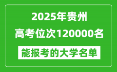 2025貴州高考位次120000名能報考什么大學(xué)？附能上大學(xué)名單