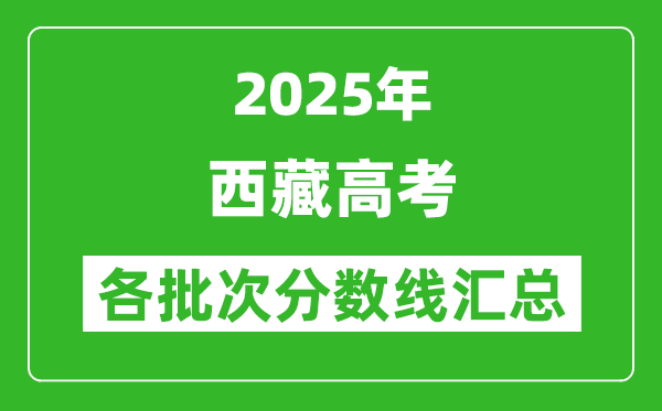 2025年西藏高考各批次分?jǐn)?shù)線匯總（含一本,二本,?？品?jǐn)?shù)線）