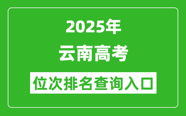 2025年云南高考位次排名查詢系統(tǒng)入口(www.ynzs.cn)
