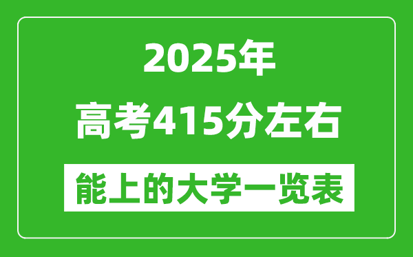 2025全國各地高考415分左右能上的大學一覽表(含理科+文科)
