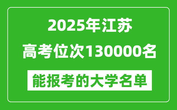2025江蘇高考位次130000名能報(bào)考什么大學(xué)？附能上大學(xué)名單