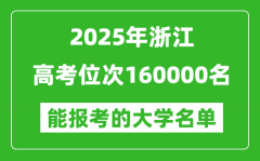 2025浙江高考位次160000名能報(bào)考什么大學(xué)？附能上大學(xué)名單
