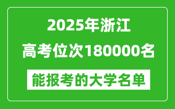 2025浙江高考位次180000名能報考什么大學(xué)？附能上大學(xué)名單