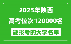 2025陜西高考位次120000名能報(bào)考什么大學(xué)？附能上大學(xué)名單