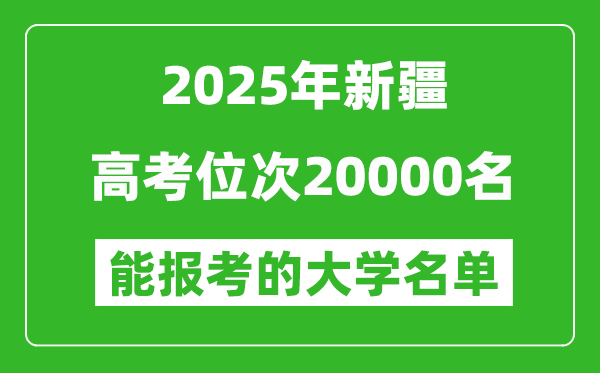 2025新疆高考位次20000名能報考什么大學？附能上大學名單