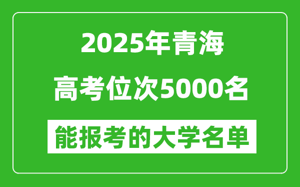 2025青海高考位次5000名能報考什么大學(xué)？附能上大學(xué)名單