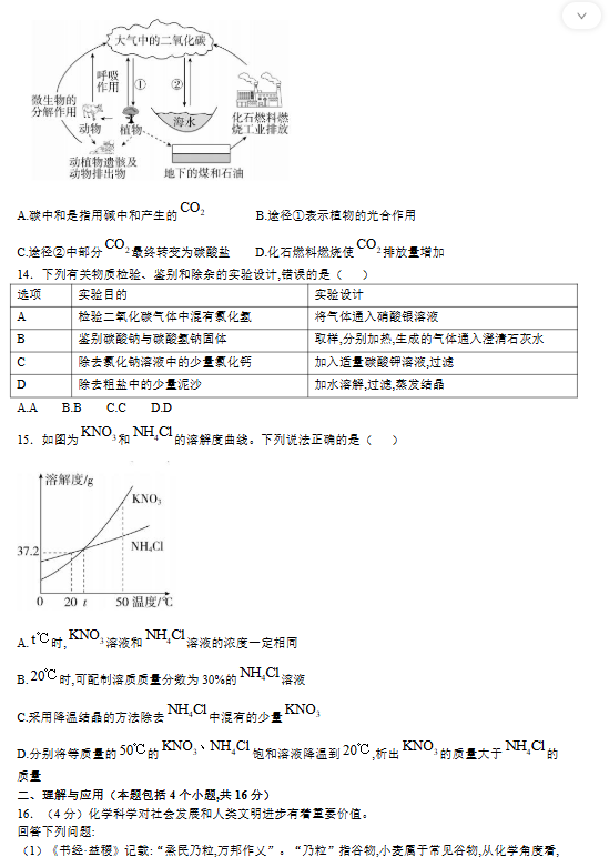 2025年淄博中考化學試卷真題及答案解析(考后更新)