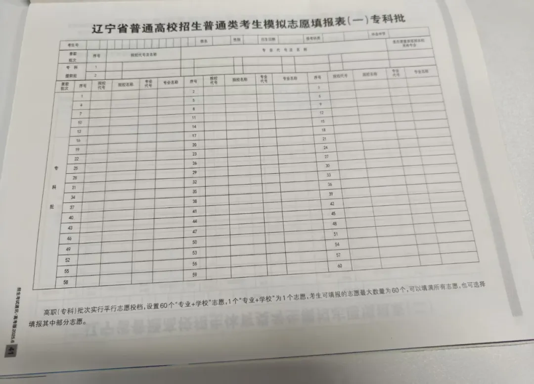 2025遼寧高考志愿填報表范本模板,附志愿樣表及填報技巧